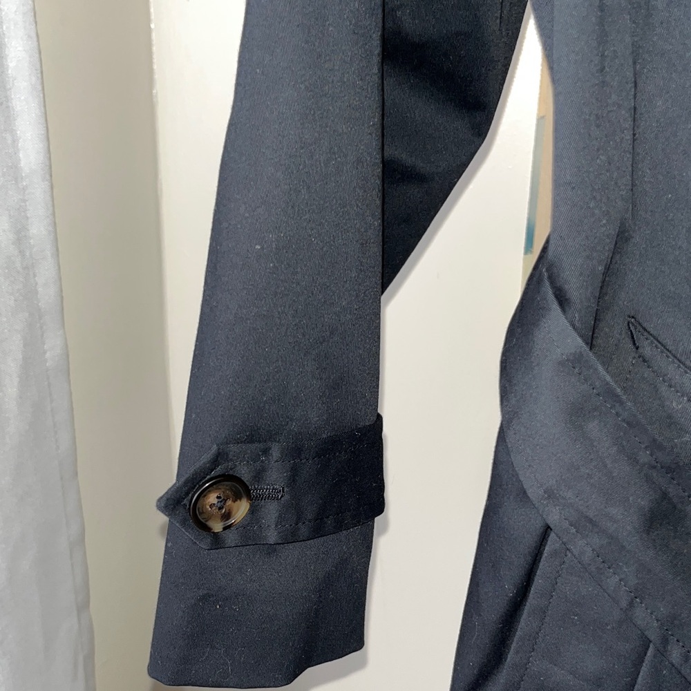 NWOT Marks and Spencer Classic Black Trench Coat - Picture 4 of 11